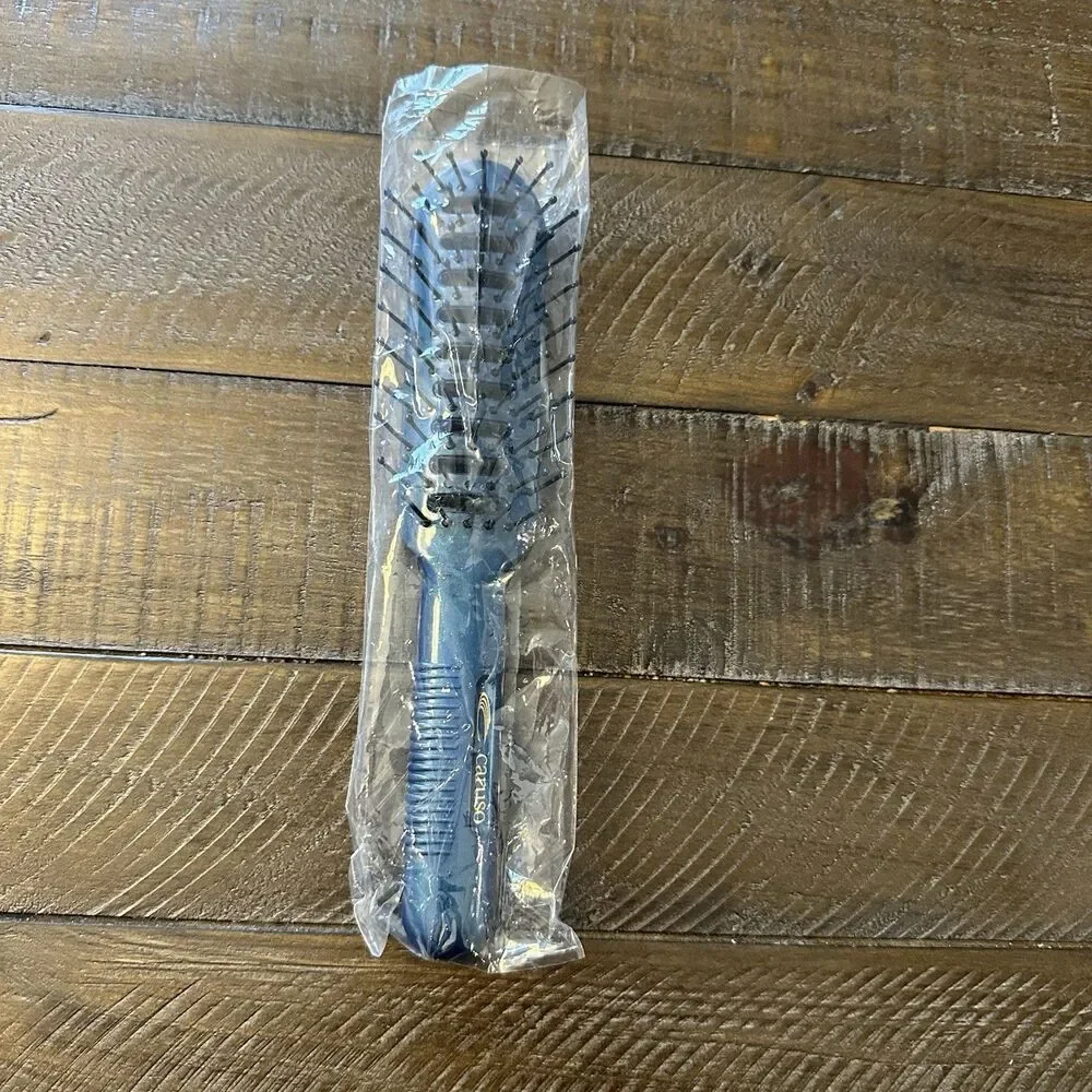NEW Vintage Richard Caruso‎ Vented Hair Brush Dark Blue HTF RARE 8” Steam